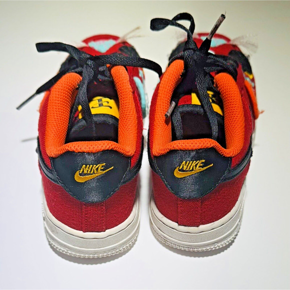 Nike Air Force One LV8 LOW CHINESE NEW YEAR RED, BLACK, ORANGE, YOUTH SIZE 1.5 - Picture 4 of 12